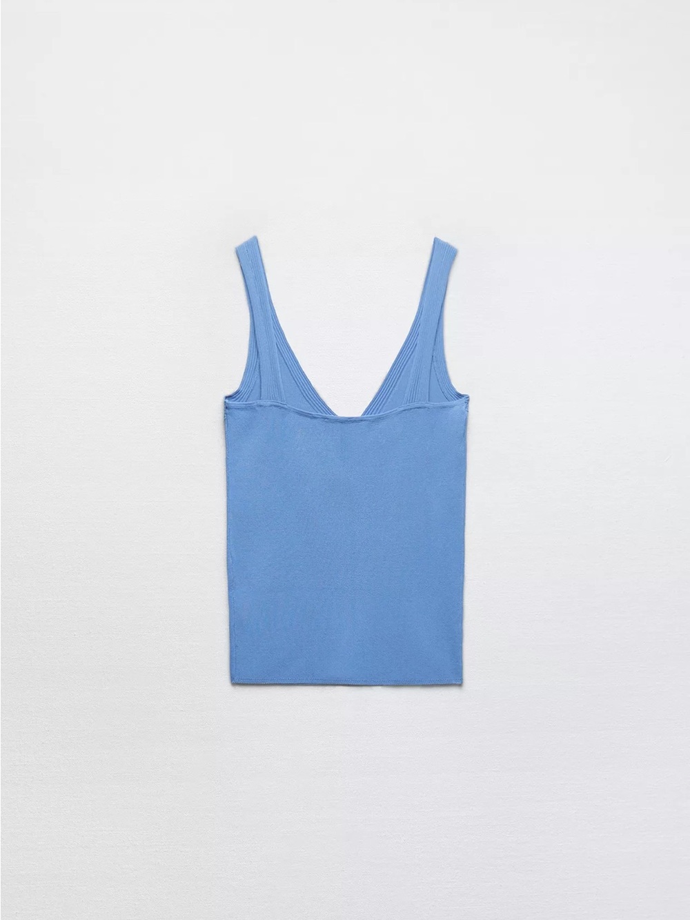 NWT Zara | Light Blue Ribbed Knit Tank Top size large